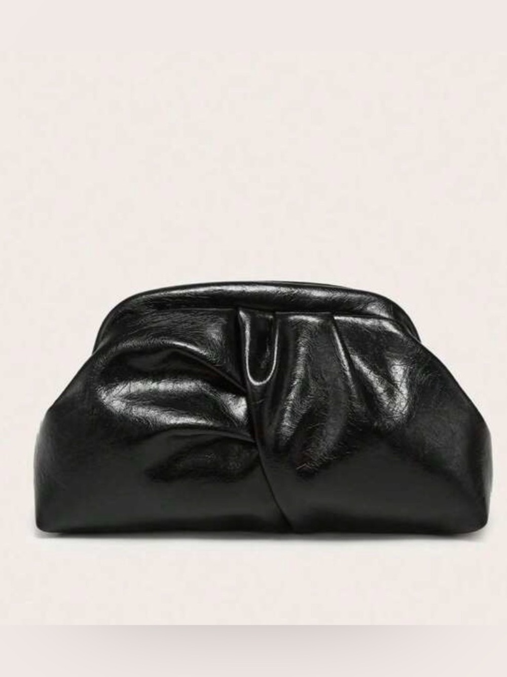 Black Woven Clutch Bag -